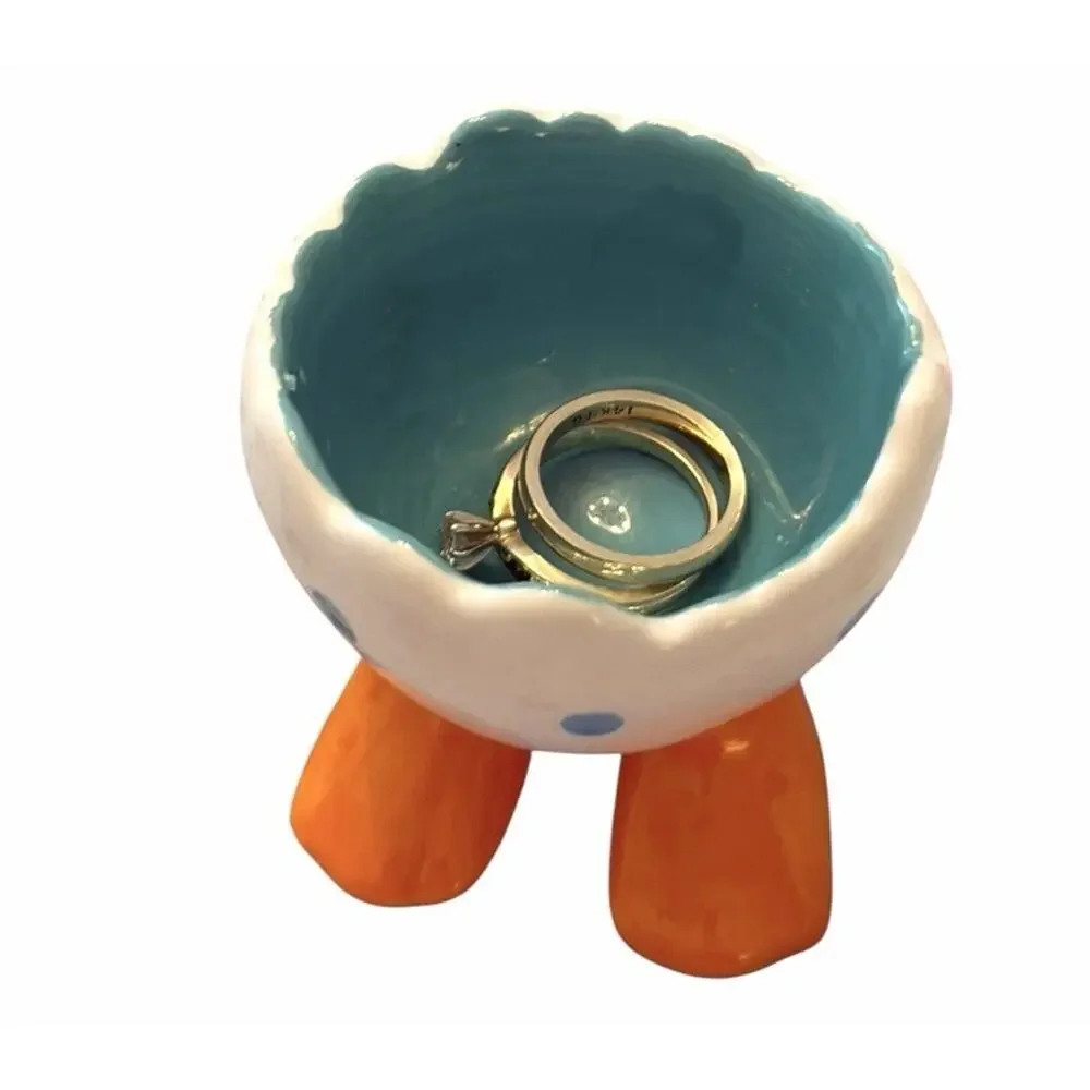 Cracked Egg Cup With Duck Feet Easter Whimsical Farmhouse Decor Trinkets 3421-45